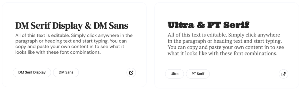 Free design resources screenshot - Font Pair